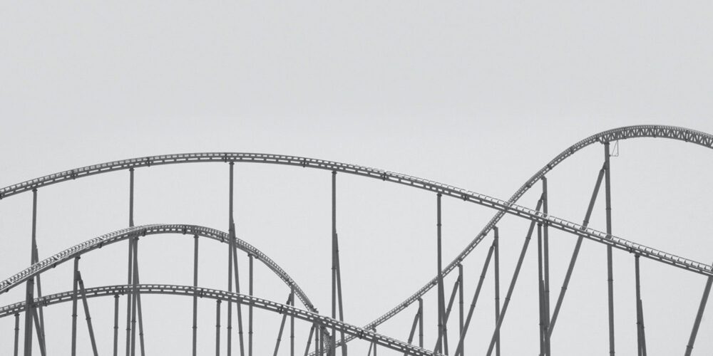 Black And White Picture Of A Rollercoaster